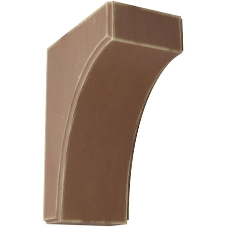 Ekena Millwork 3 1/2"W x 6"D x 8"H Clarksville Wood Vintage Decor Bracket, Weathered Brown BKTWD04X06X08CVBR